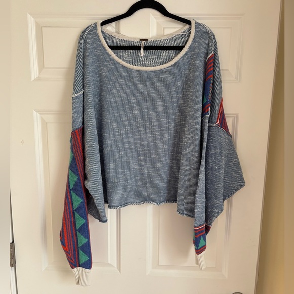 Free People Love Triangle Crop Oversized Sweater Medium - Picture 4 of 12
